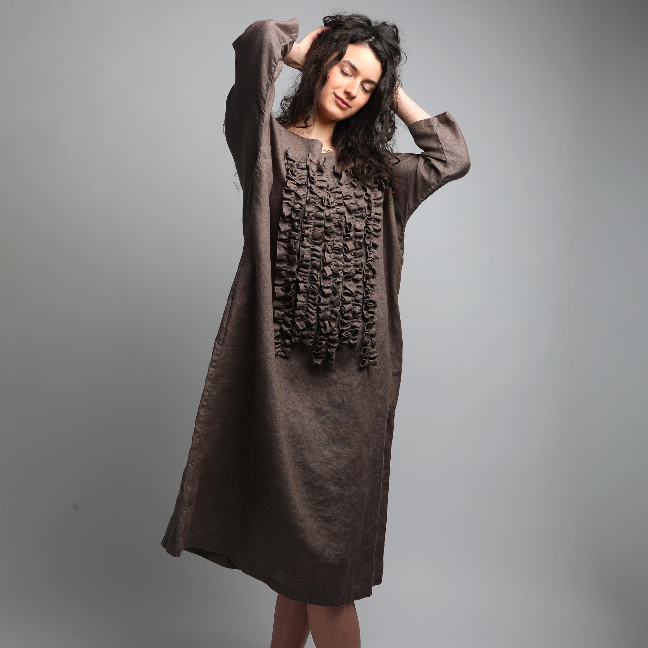 Ready Ship Size S Light Brown Pom Maxi