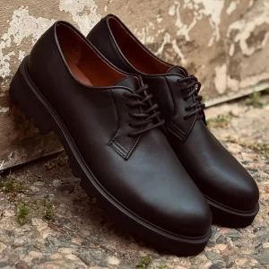 Genuine Leather Men's Derby Black Brown Classic