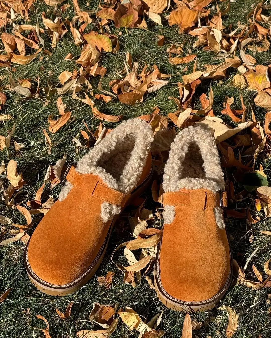 Anatomical Clogs Women Handmade Suede Winter Fur Lined